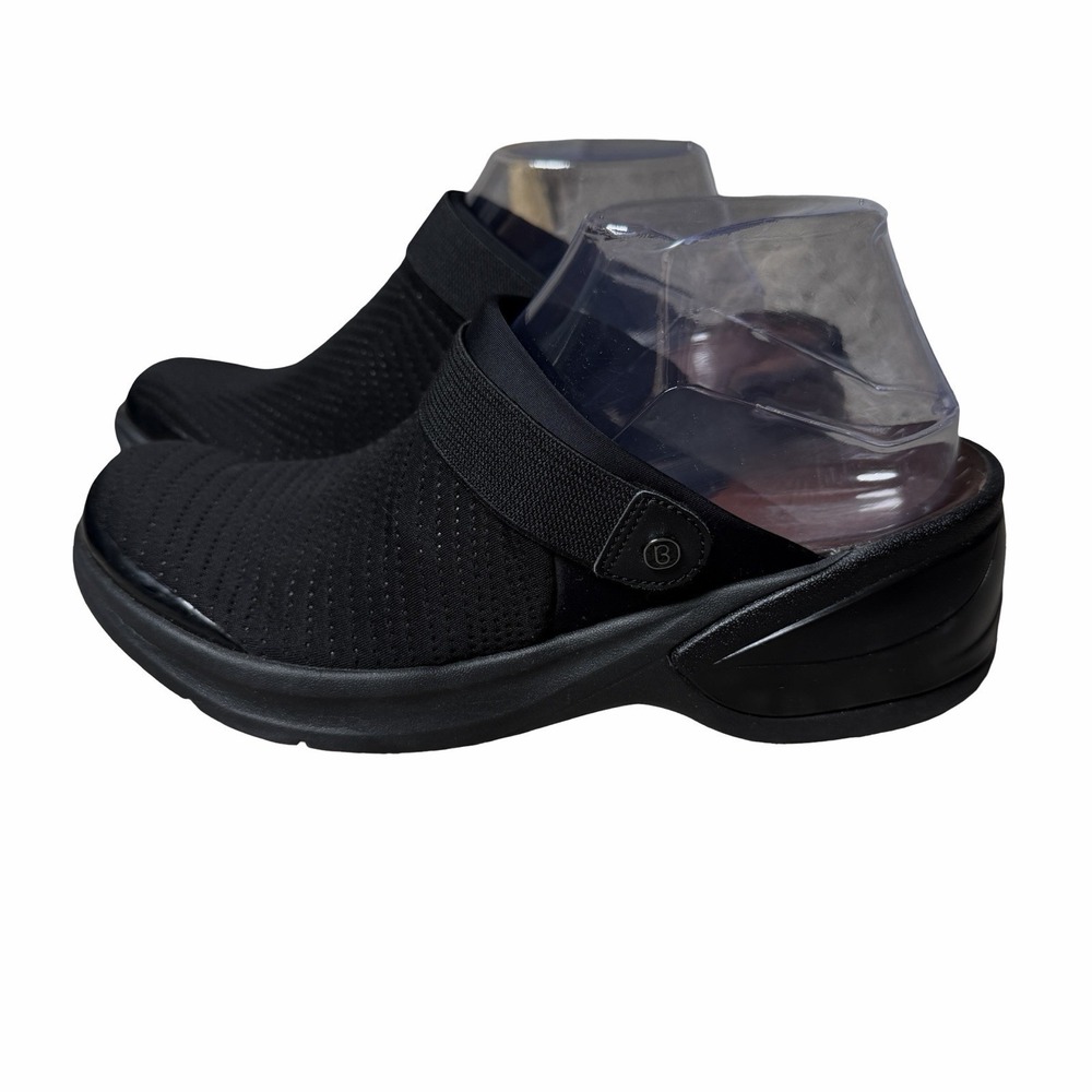 BZees Kitty Black Slip On Mules Clogs Women's Size 10M Comfort Walking Shoes